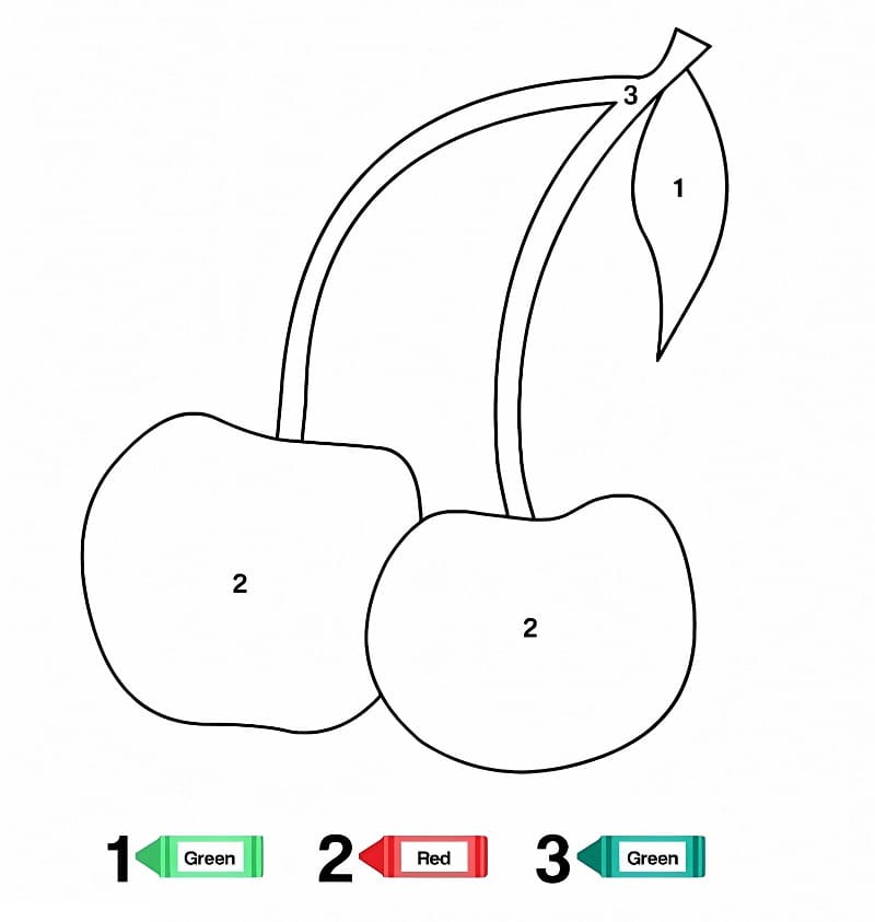 Simple Cherries Color By Number