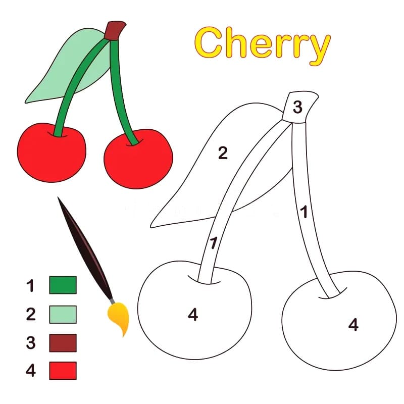 Simple Cherry Color By Number