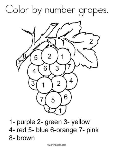 Simple Grapes Color By Number
