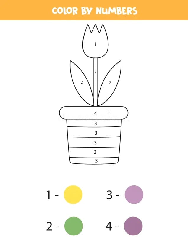 Tulip Color By Number Free