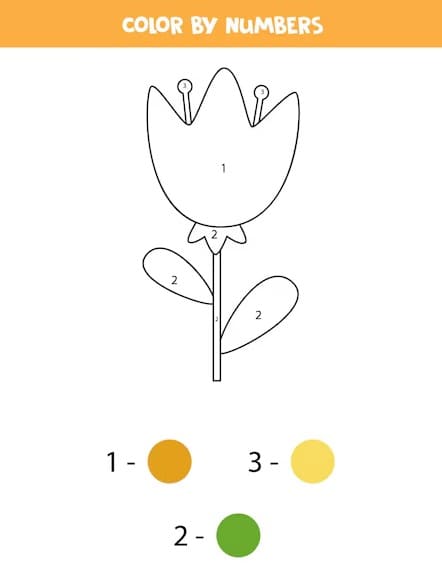 Tulip Color By Number Sheet