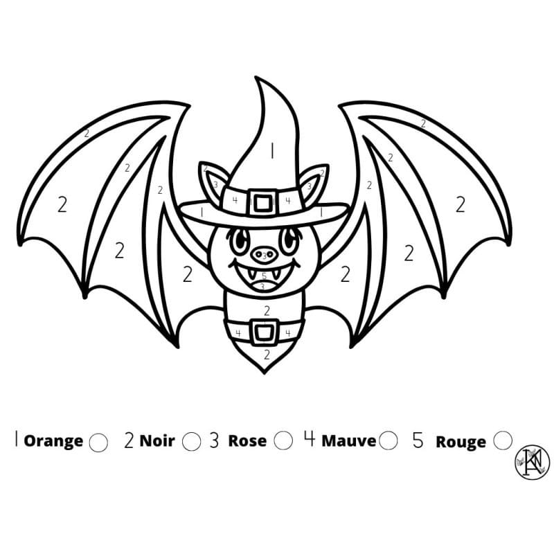 Vampire Bat Color By Number