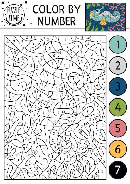 Adorable Seahorse Color By Number