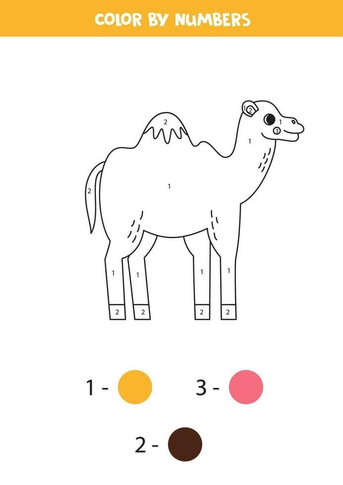 Cute Camel Color by Number