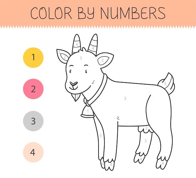 Cute Goat Color By Number
