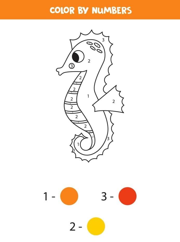 Seahorse Color By Number