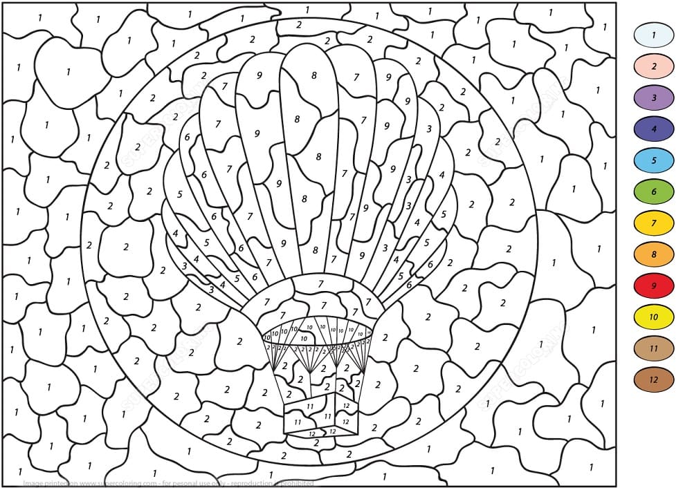 Free Hot Air Balloon Color By Number