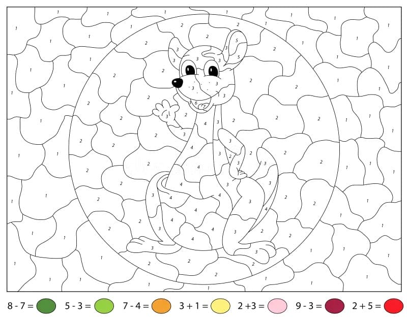 Friendly Kangaroo Color by Number