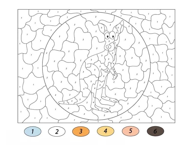 Funny Kangaroo Color by Number
