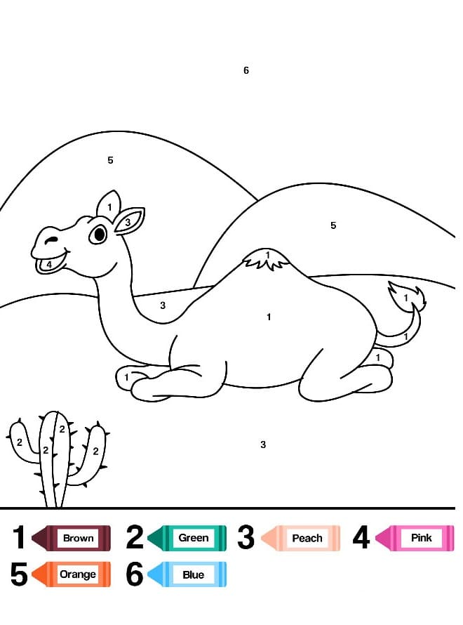 Happy Camel Color by Number