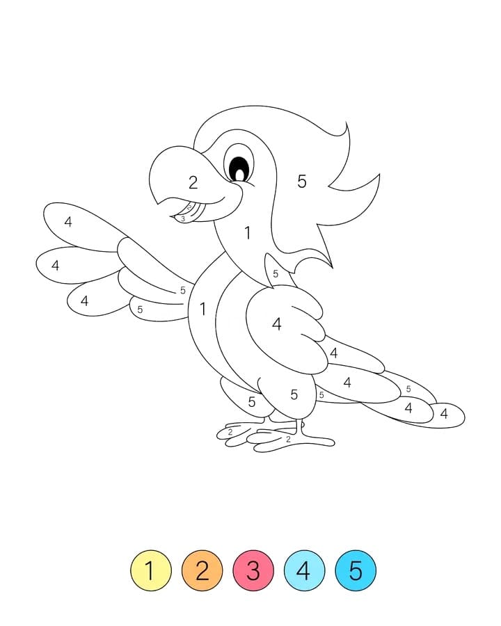 Happy Parrot Color By Number