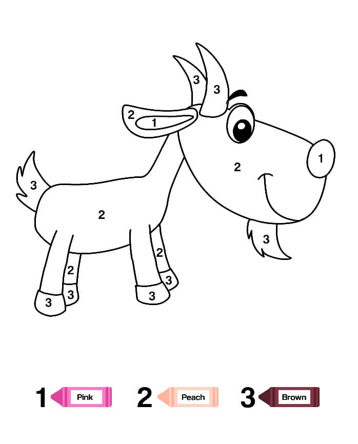 Lovely Goat Color By Number