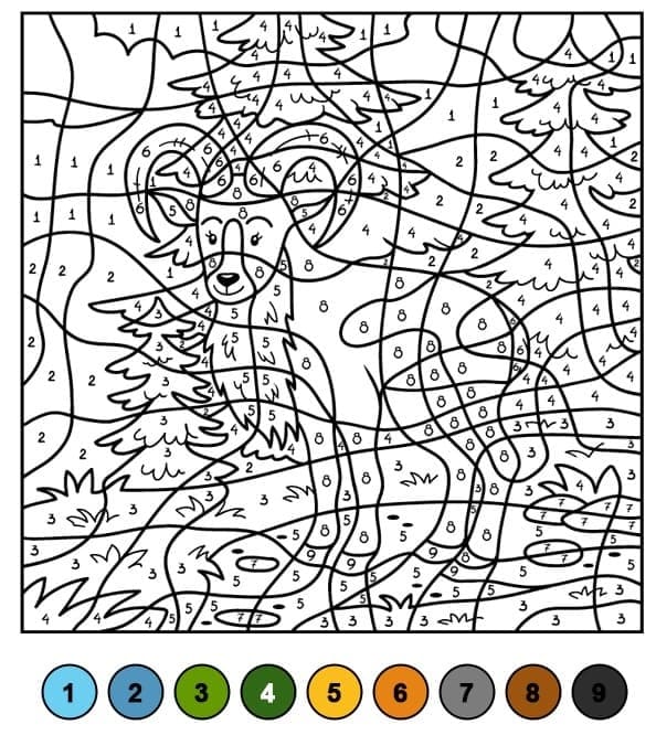 Mountain Goat Color By Number