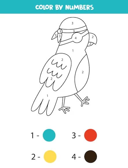 Pirate Parrot Color By Number
