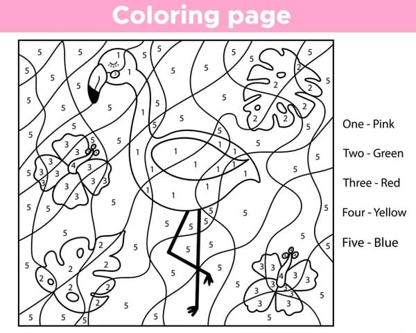 Cute Flamingo Color By Number