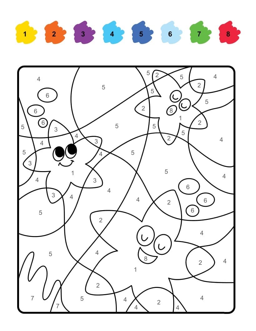 Starfish Color By Number