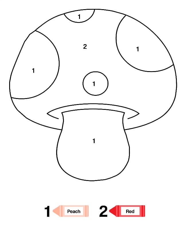 Easy Mushroom Color By Number