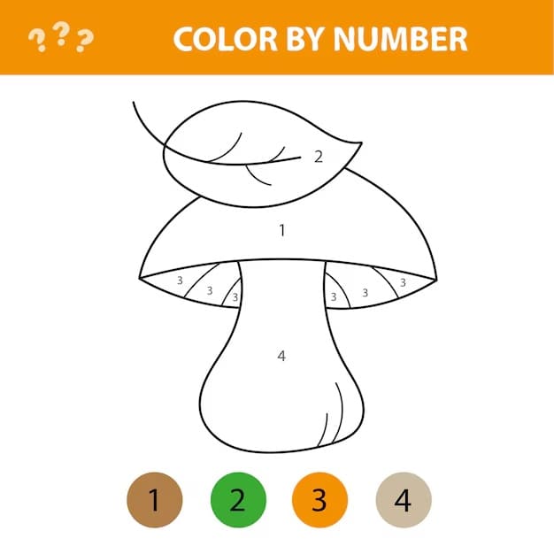 Free Mushroom Color By Number