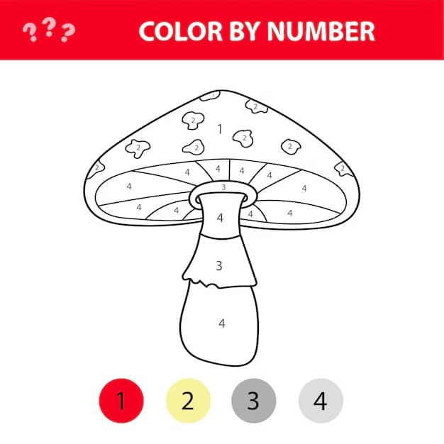 Free Printable Mushroom Color By Number