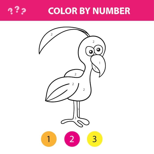 Funny Flamingo Color By Number