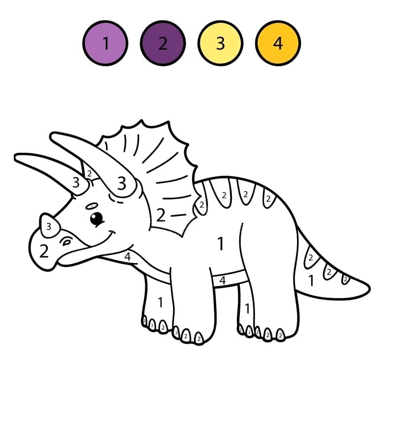 Triceratops Color By Number