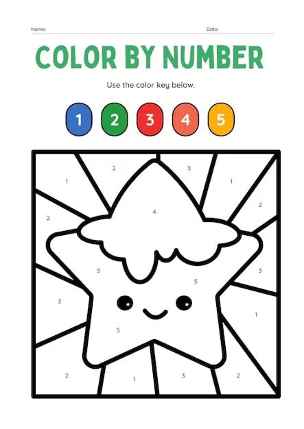 Lovely Starfish Color By Number