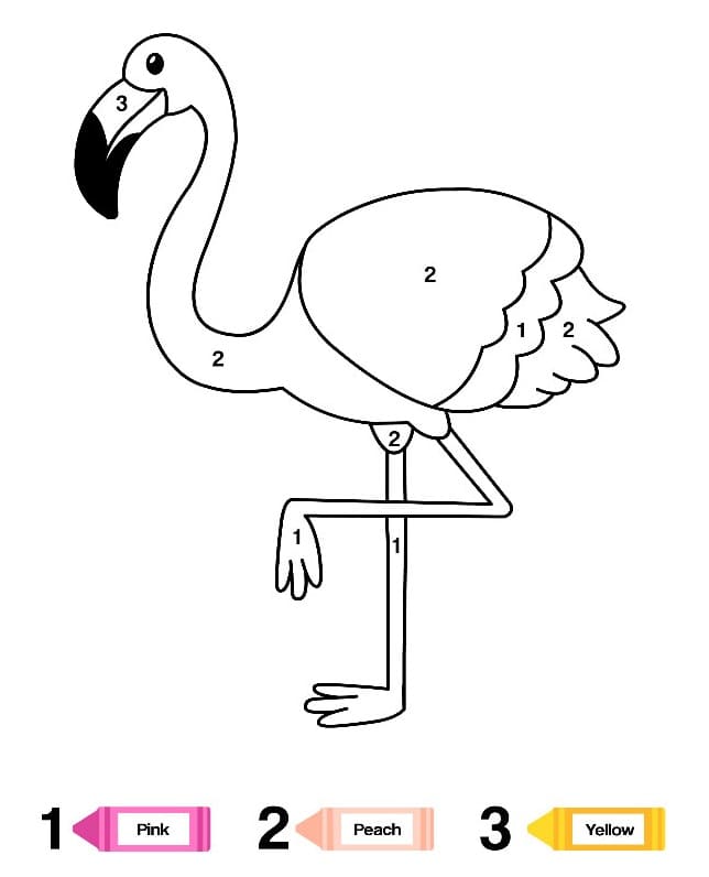 Simple Flamingo Color By Number