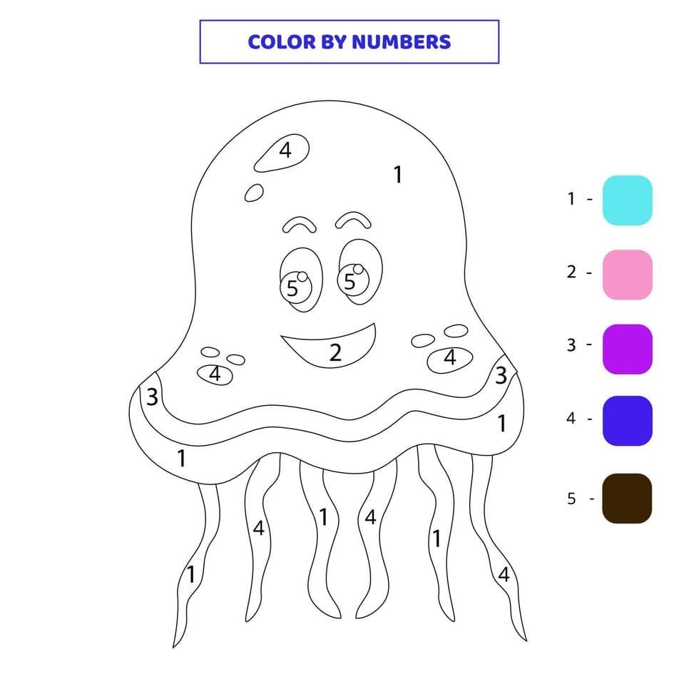 A Cute Jellyfish Color By Number
