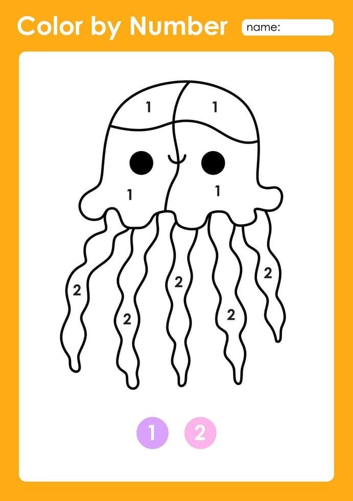 Cute Jellyfish Color By Number
