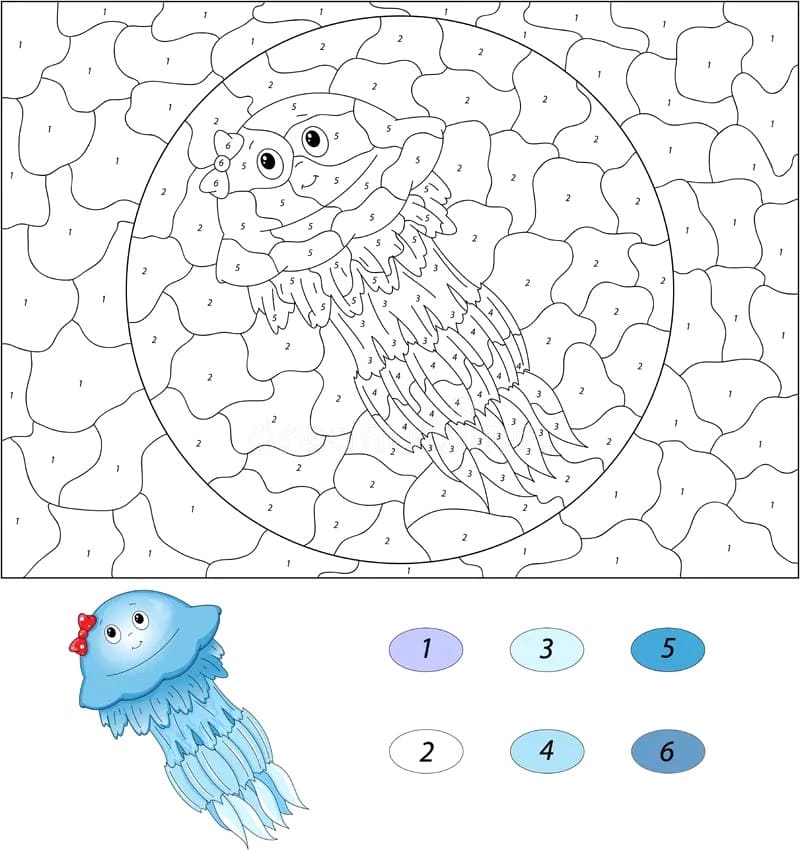 Free Jellyfish Color By Number