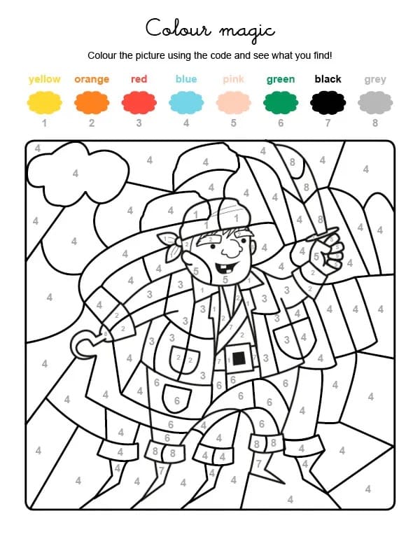 Free Pirate Color By Number