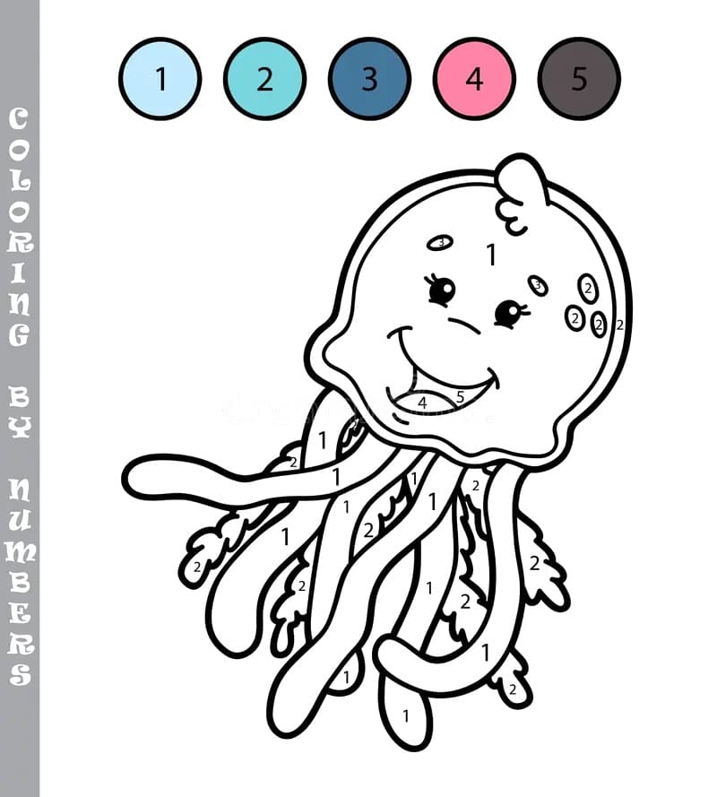Happy Jellyfish Color By Number