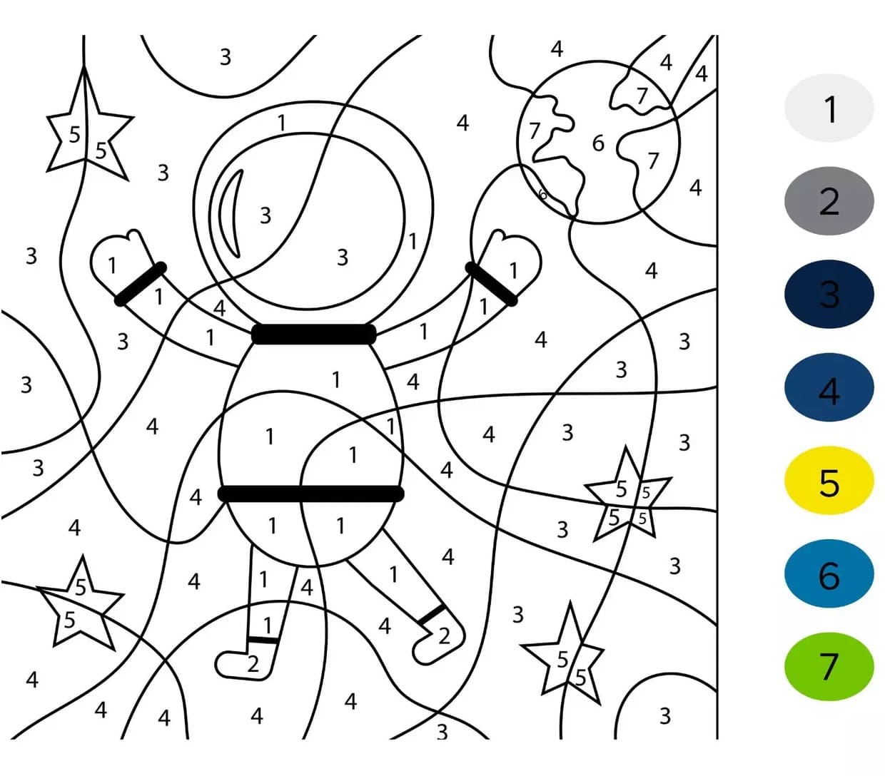 Astronaut Color By Number
