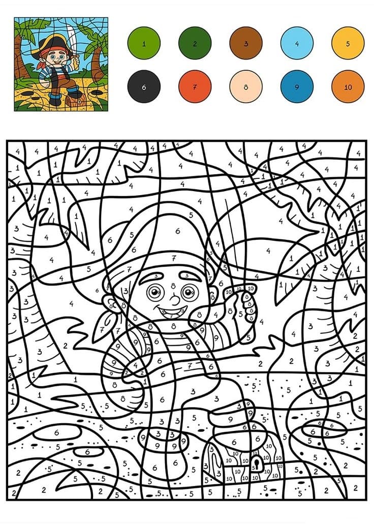 Little Pirate Color By Number