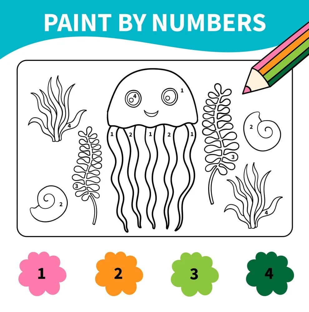 Lovely Jellyfish Color By Number