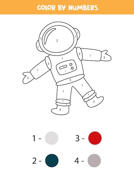 Simple Astronaut Color By Number