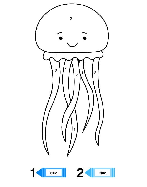 Simple Jellyfish Color By Number