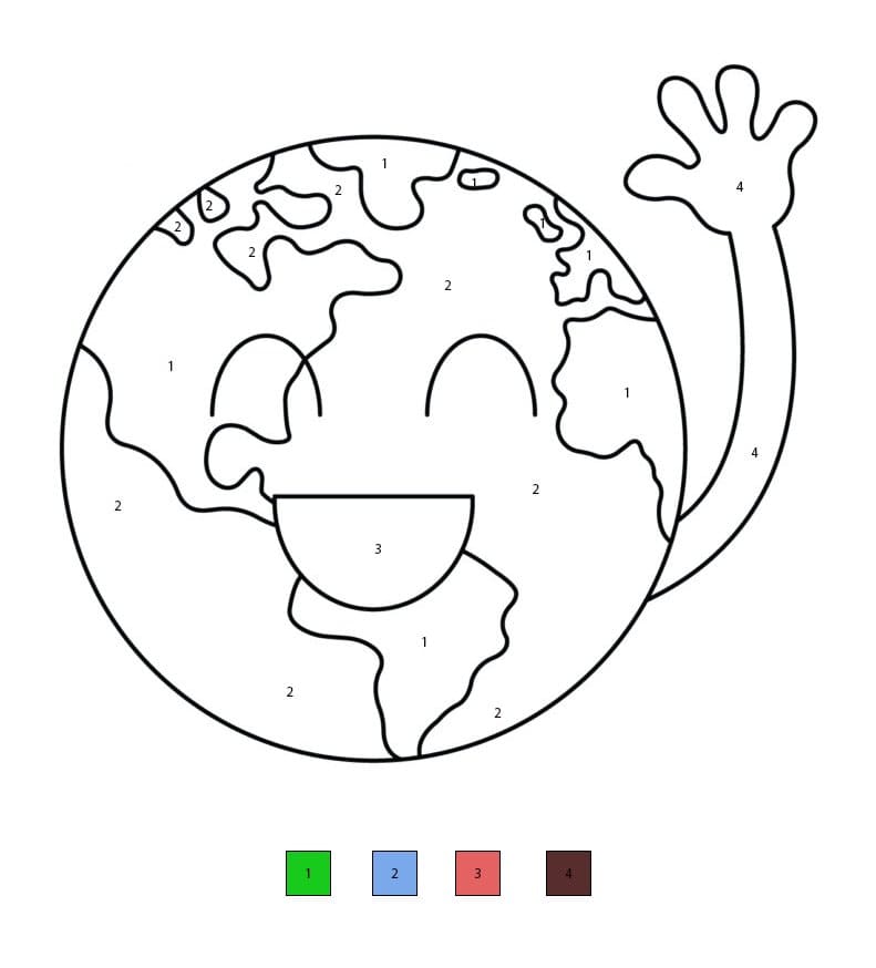 Earth Funny Color By Number