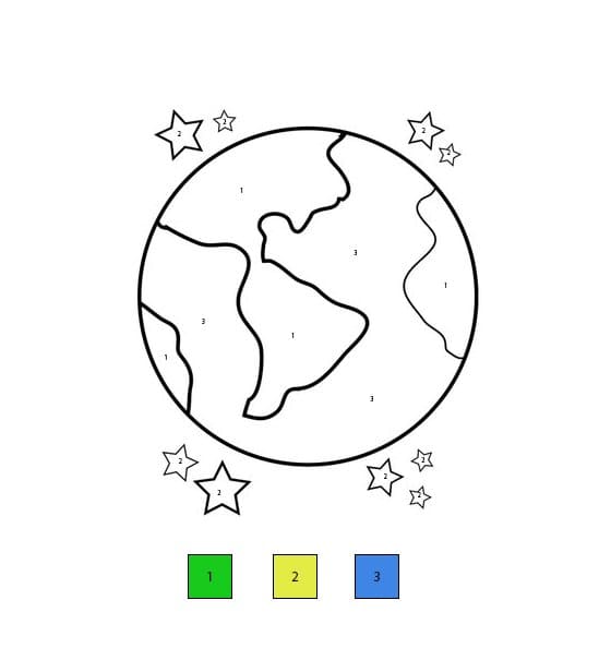 Earth Normal Color By Number