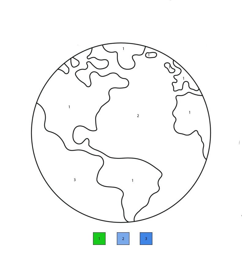 Earth Print Color By Number
