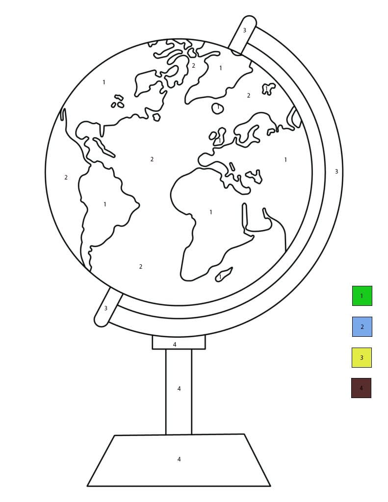 Earth Printable Free Color By Number