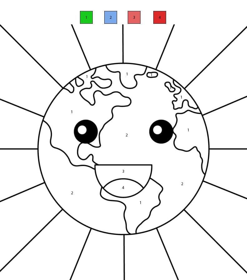 Earth Smile Color By Number