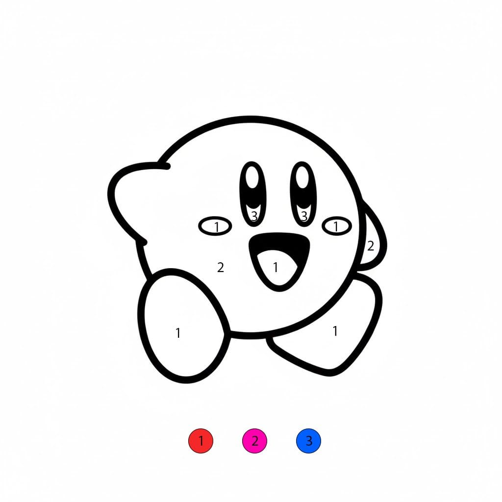 Kirby Free Print Color By Number