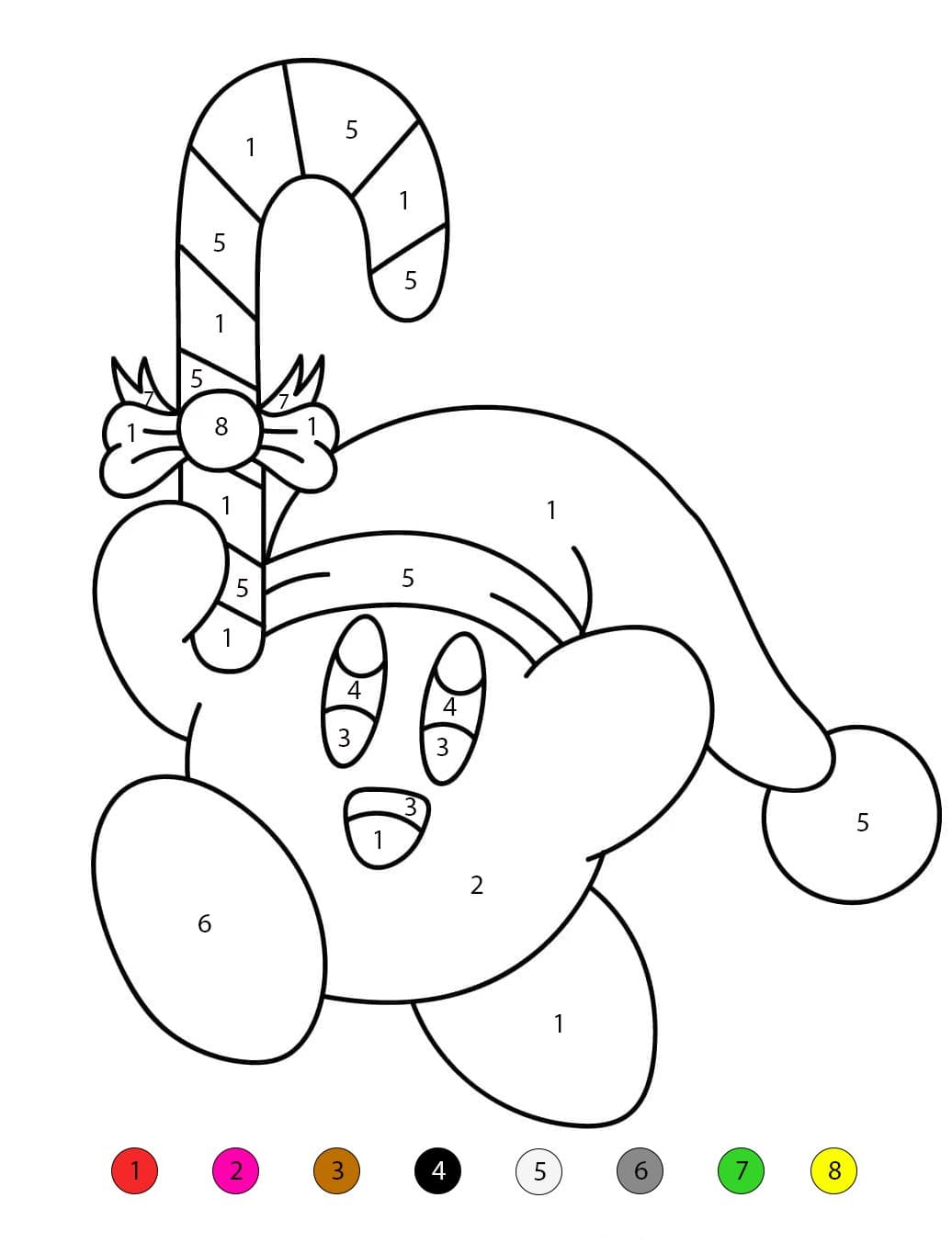 Kirby Free Printable Color By Number