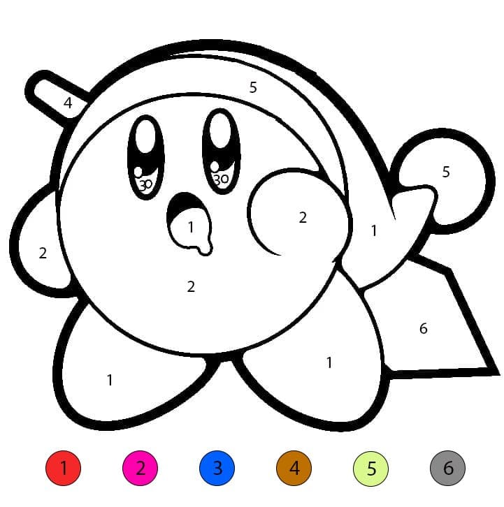 Kirby Hungry Color By Number
