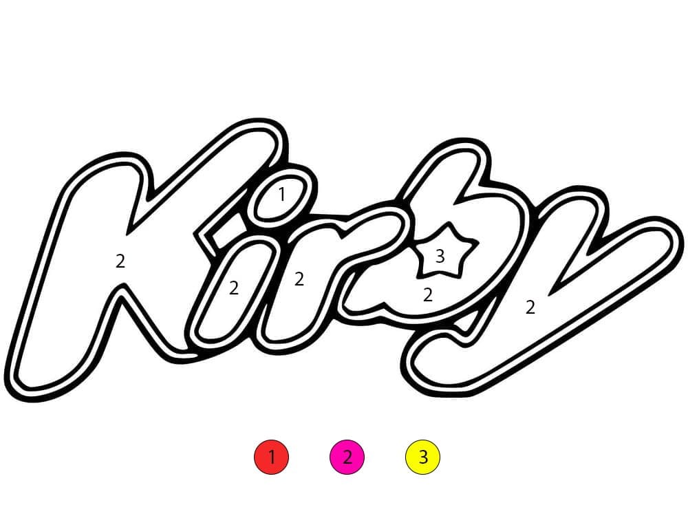 Kirby Logo Color By Number