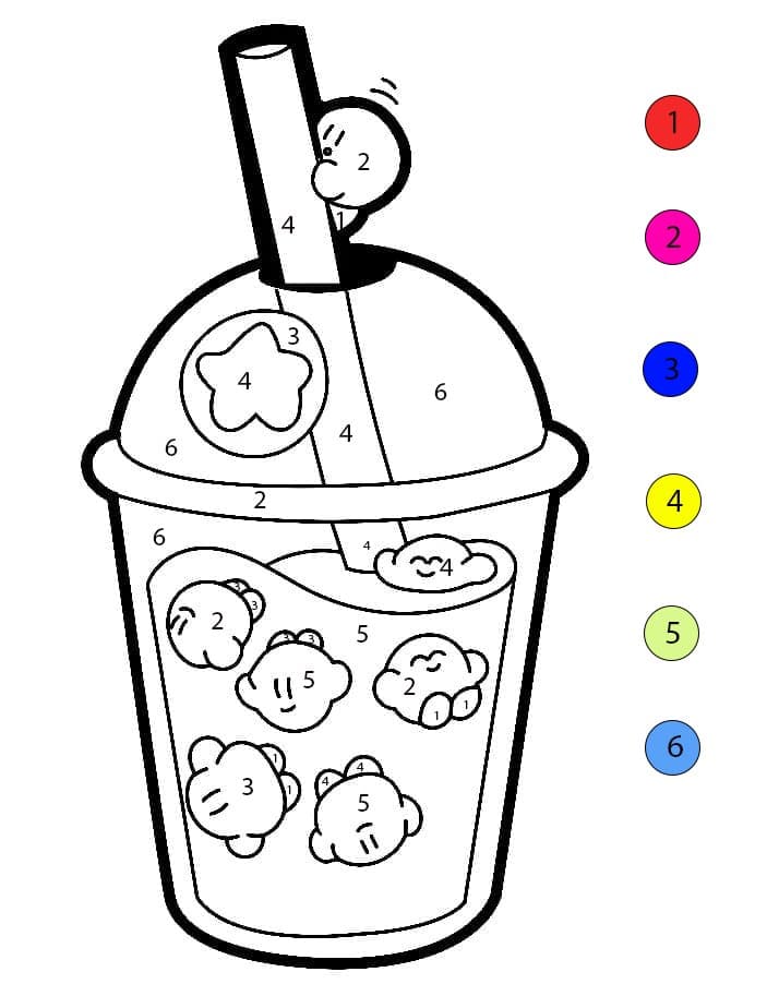 Kirby Milk Tea Color By Number
