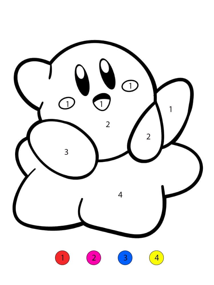 Kirby On Star Color By Number