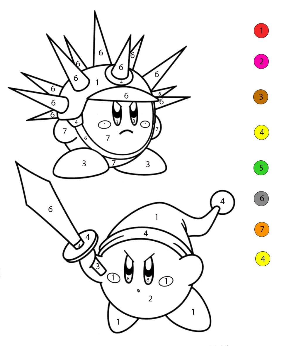 Kirby Print Color By Number
