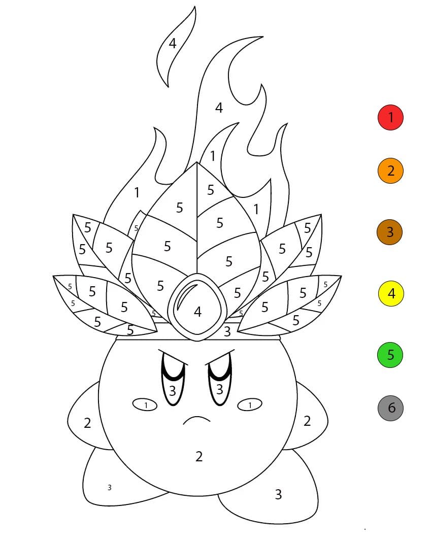 Kirby Very Angry Color By Number